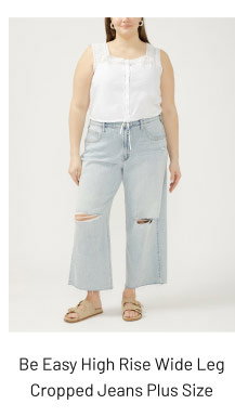 Be Easy High Rise Wide Leg Cropped Jeans Plus Size