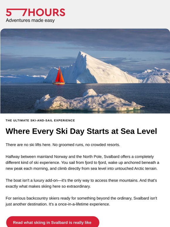 Skiing at the edge of the world
