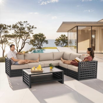 MoDe Halifax 7-Piece Modular Outdoor Seating Set