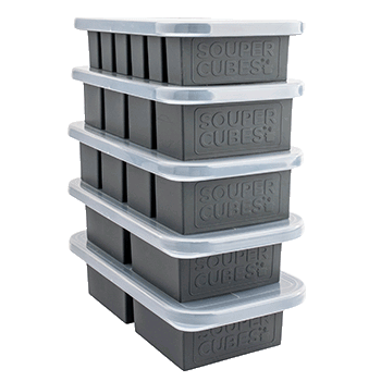Souper Cubes Silicone Freezer Storage Tray, 5-Pack