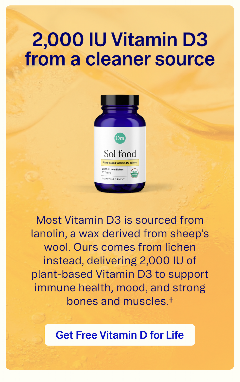 Get free vitamin D3 for life