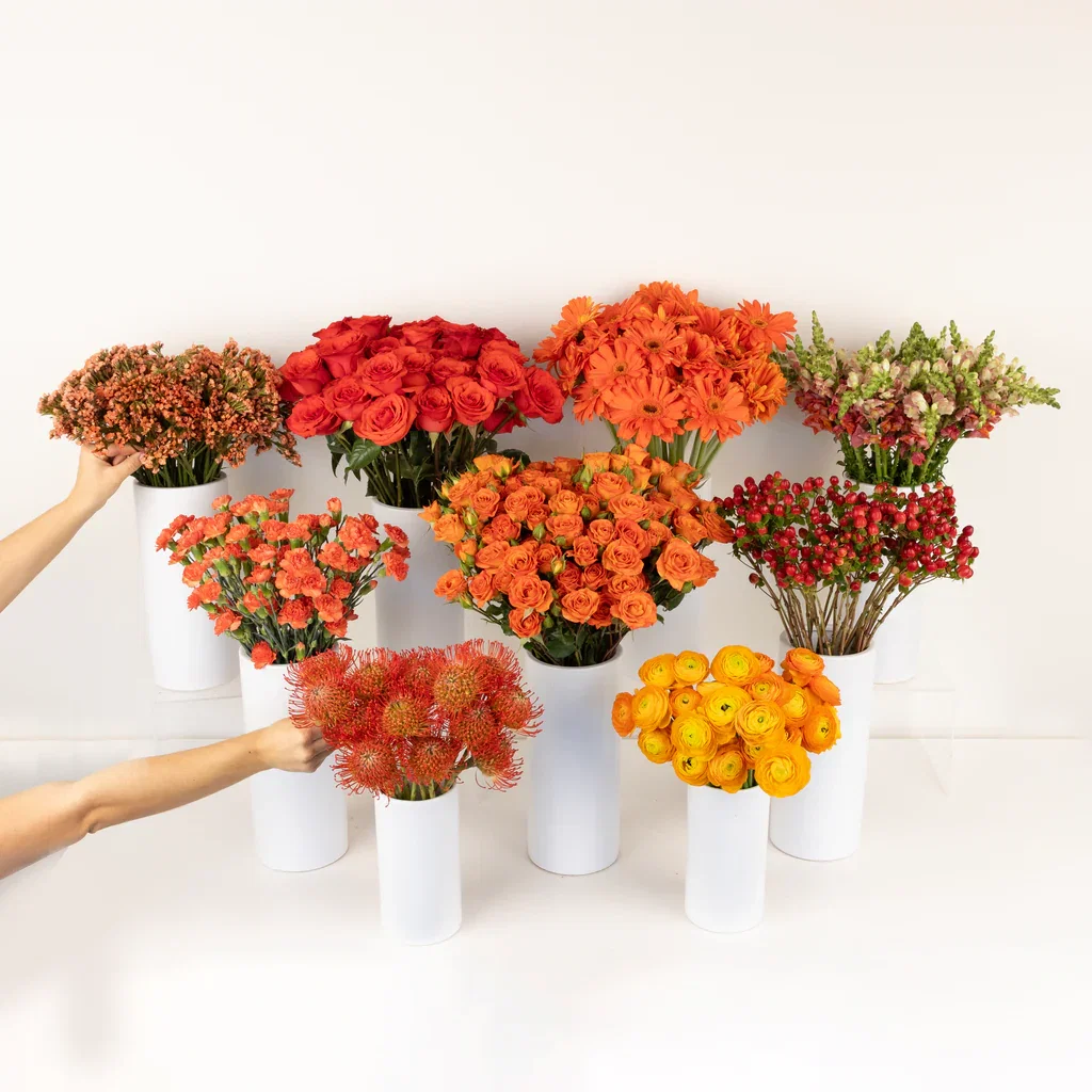 Image of Persimmon Orange Bouquet Bar Flower Kit