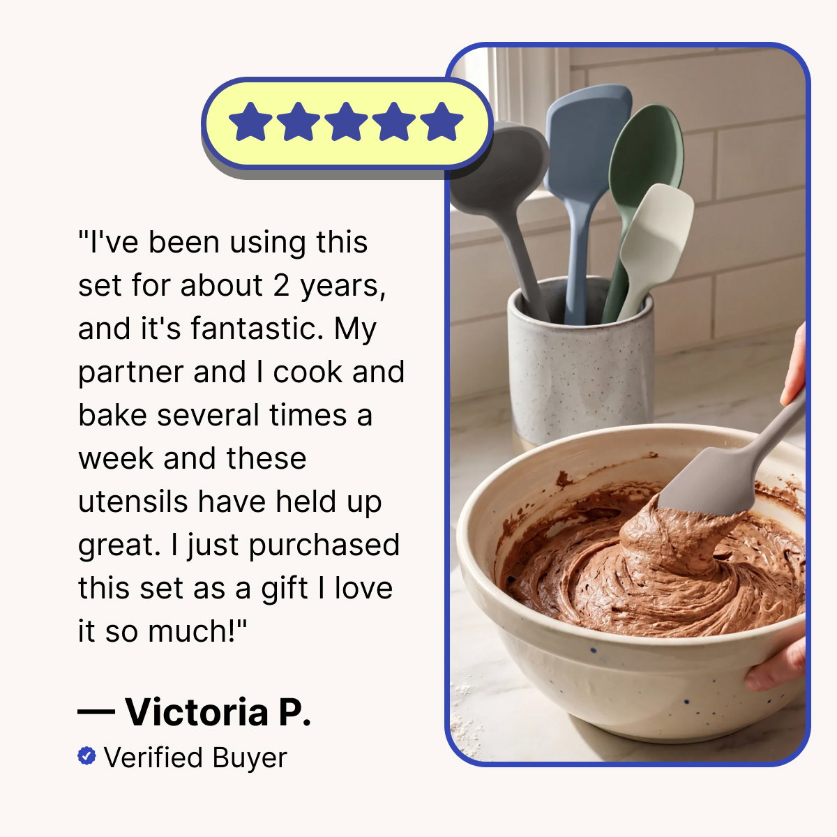 "I've been using this set for about 2 years, and it's fantastic. My partner and I cook and bake several times a week and these utensils have held up great. I just purchased this set as a gift I love it so much!"