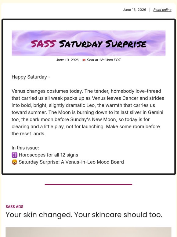 Your Daily Horoscope Newsletter: June 13