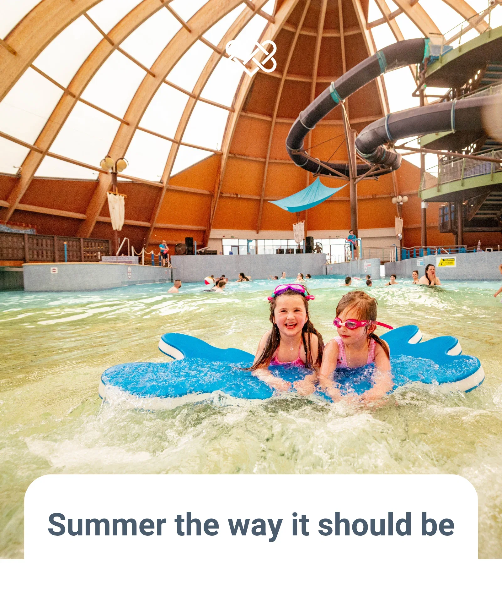 children playing on float at the Blue Lagoon