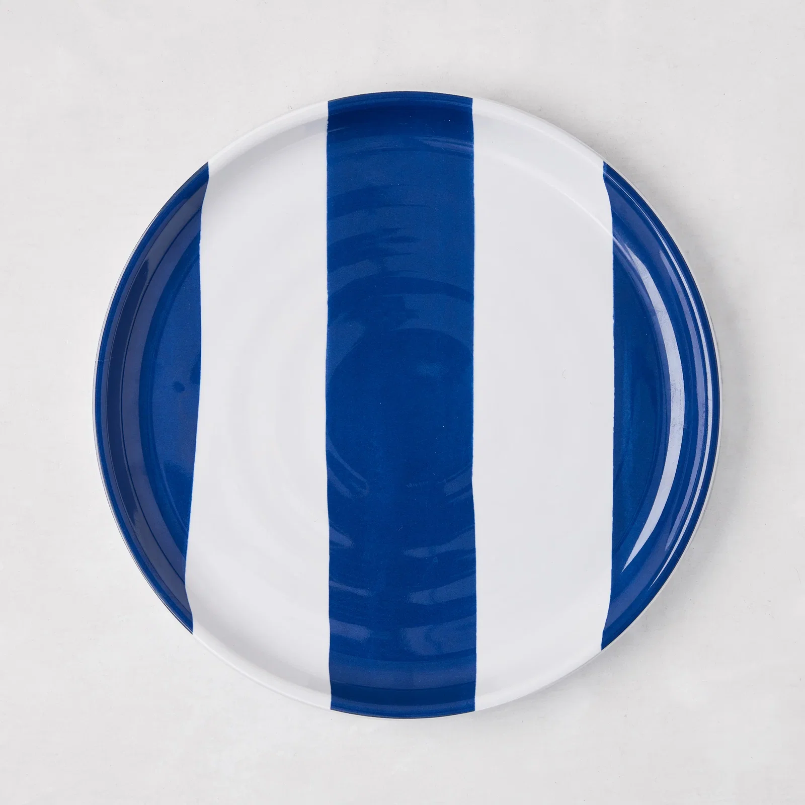 Image of HG Navy Striped Melamine Salad Plate