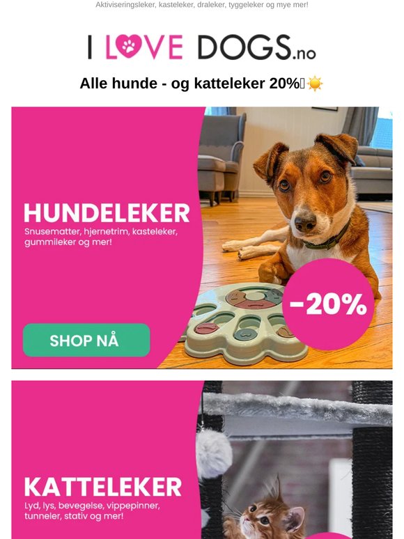 Alle hunde - og katteleker 20%🩷