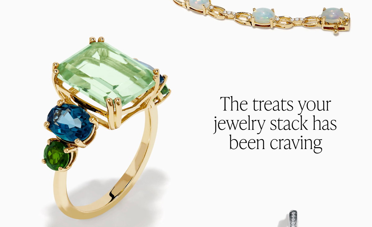 14K Yellow Gold Amethyst, Blue Topaz, and Chrome Diopside Cocktail Ring