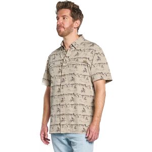Short Sleeve Button Up Shirt in Fallen Rock (Tan).