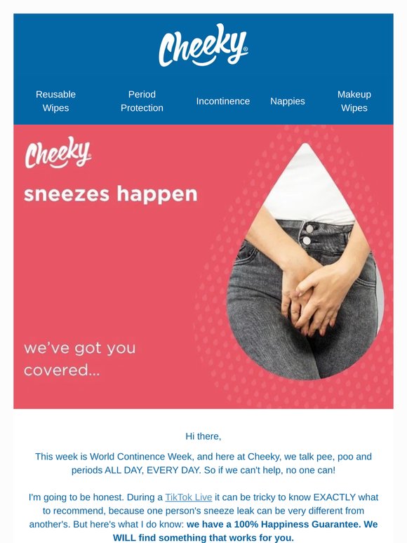 Supporting World Continence Week: buy 7 pads or pants, save 25%