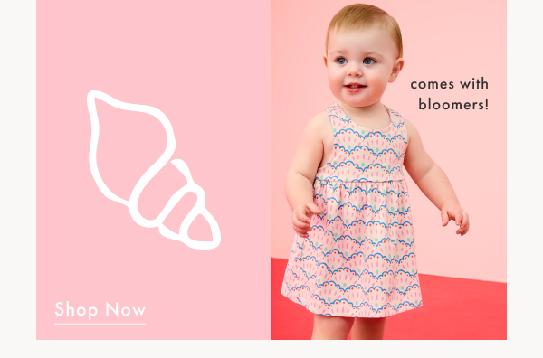 Baby Crossback Dress & Bloomers Set | Scalloped Stripes