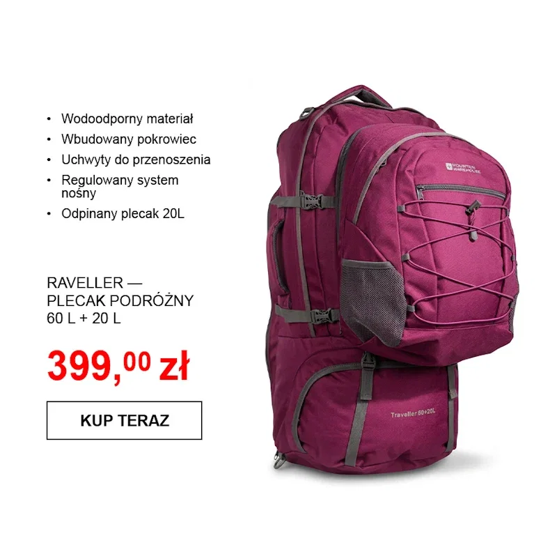 Traveller — plecak podróżny 60 l + 20 l