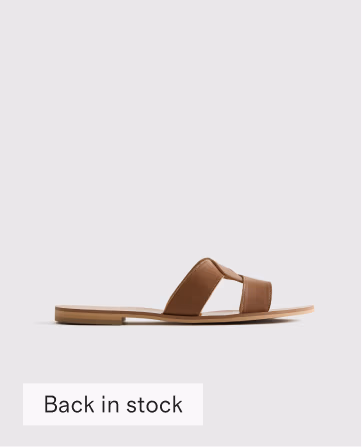 Italian Leather Cutout Slide Sandal