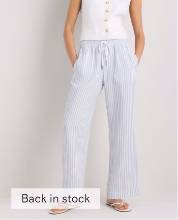 100% European Linen Wide Leg Pants