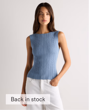 Cotton Cashmere Ribbed Tank