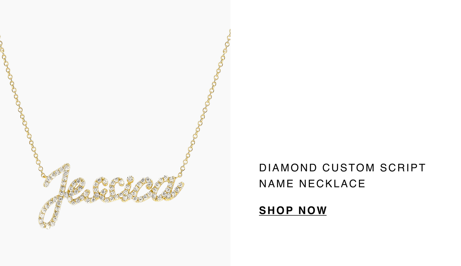 Diamond Custom Script Name Necklace