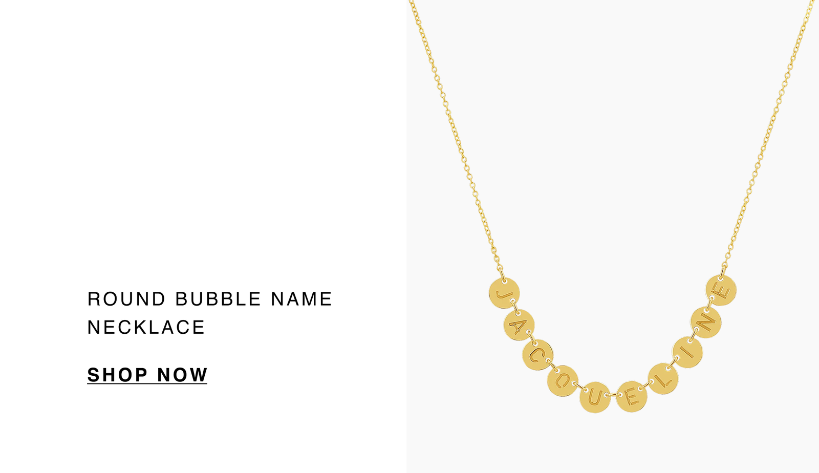 Round Bubble Name Necklace