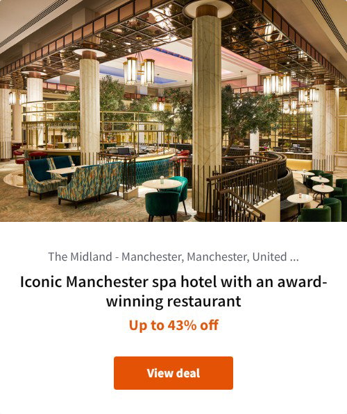 Iconic Manchester spa hotel with an award-winning restaurant