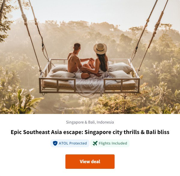 Epic Southeast Asia escape: Singapore city thrills & Bali bliss
