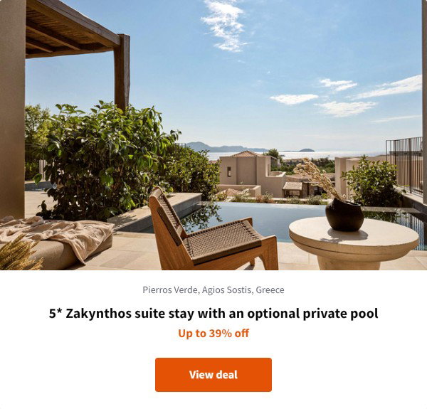 5* Zakynthos suite stay with an optional private pool