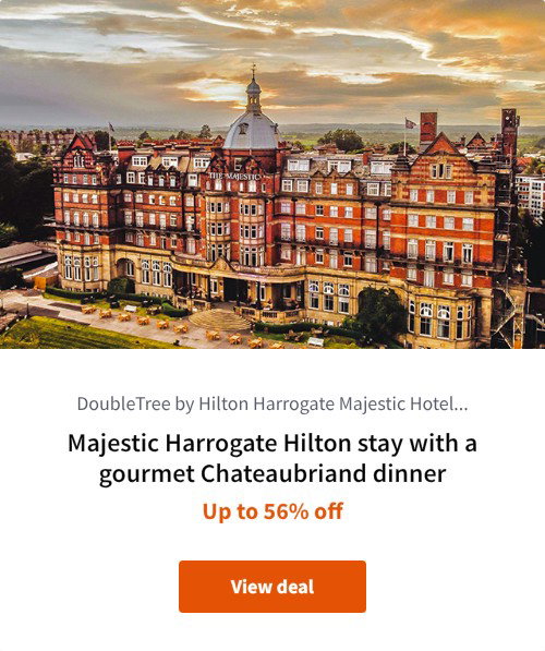 Majestic Harrogate Hilton stay with a gourmet Chateaubriand dinner