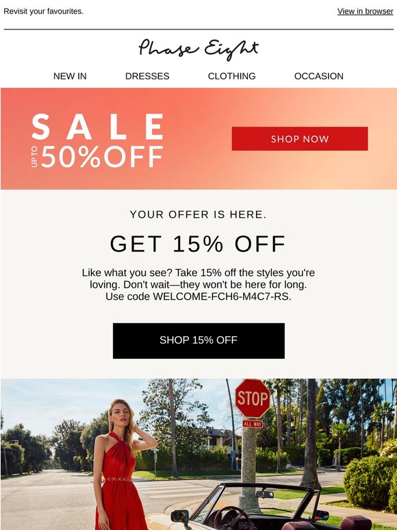 Happening now: 15% off styles you're loving