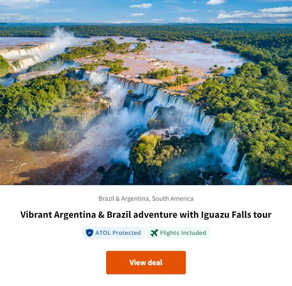 Vibrant Argentina & Brazil adventure with Iguazu Falls tour