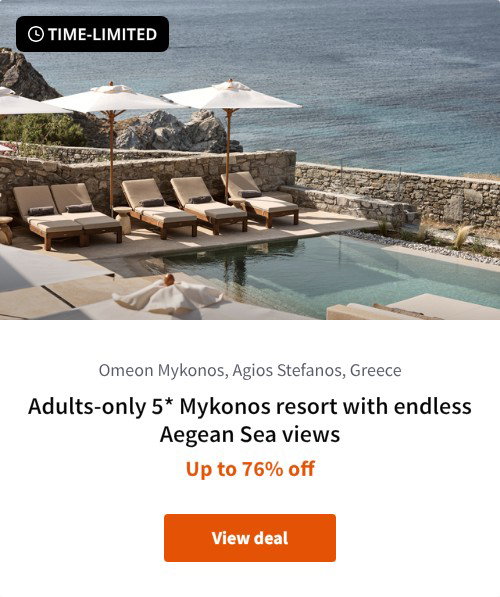 Adults-only 5* Mykonos resort with endless Aegean Sea views