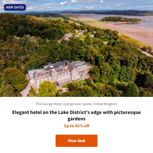Elegant hotel on the Lake District's edge with picturesque gardens