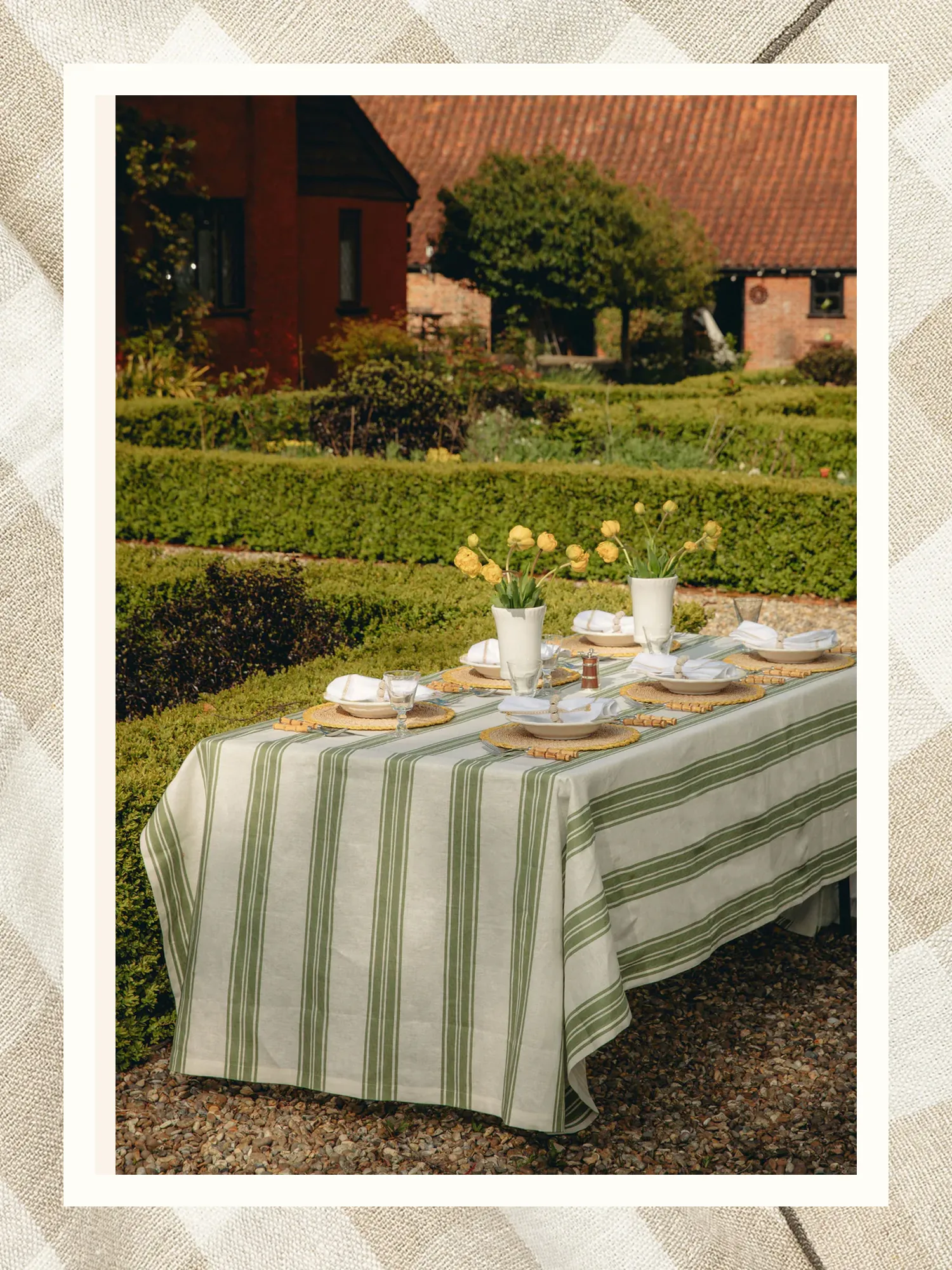 The Best Tablecloths on the Internet, Starting With a $6 Neutral Stripe