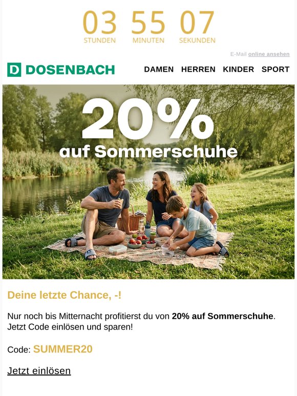 Letzte Chance: 20% auf Sommerschuhe