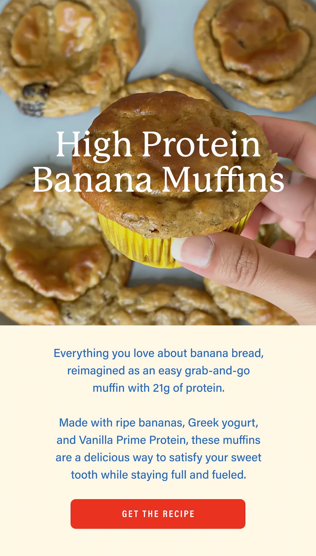 High protein banana muffins