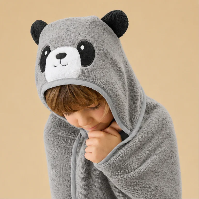 Image of Panda Baby & Kids Hooded Bath Towel