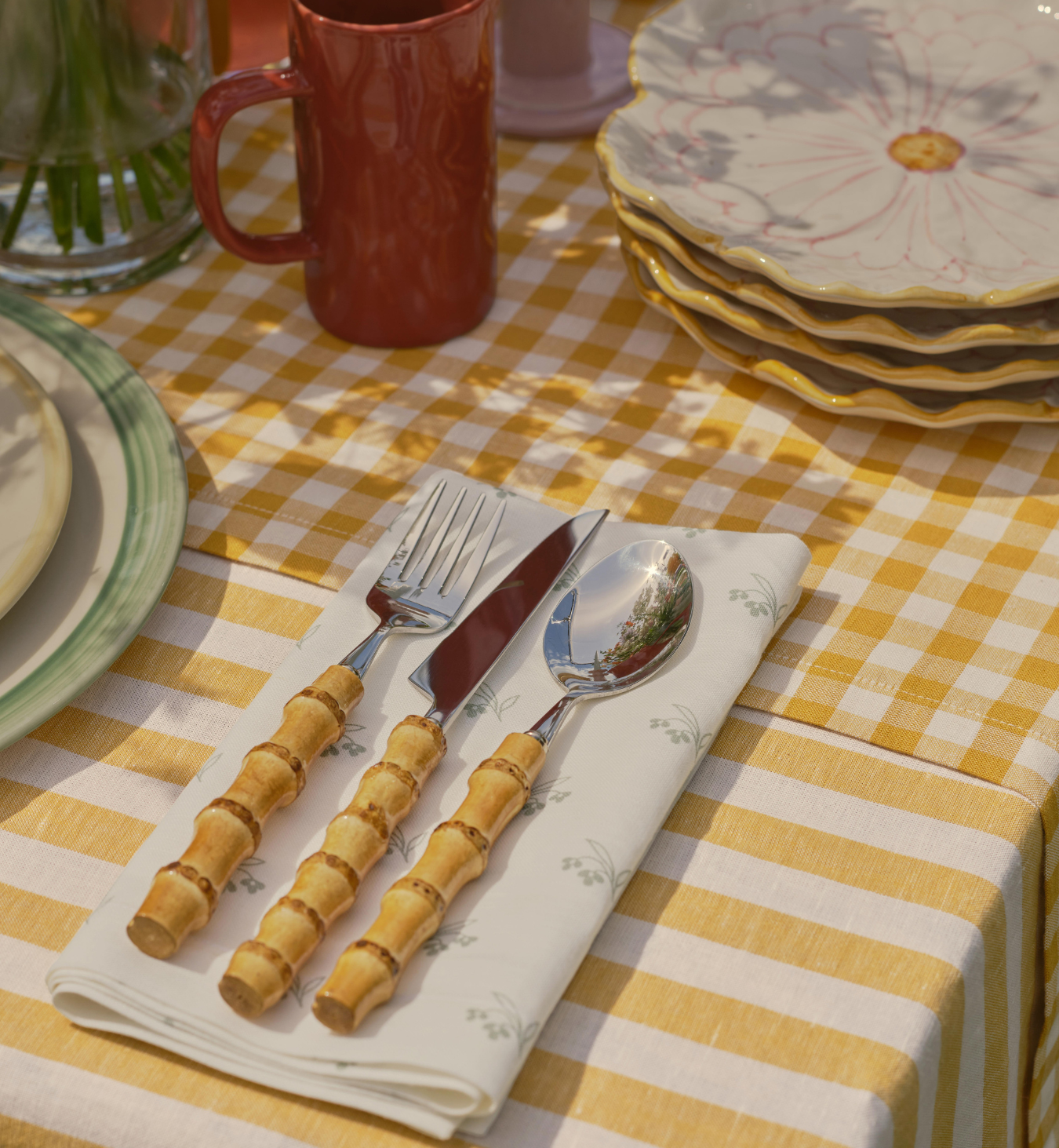 Honey Pembroke Stripe Linen Blend Tablecloth