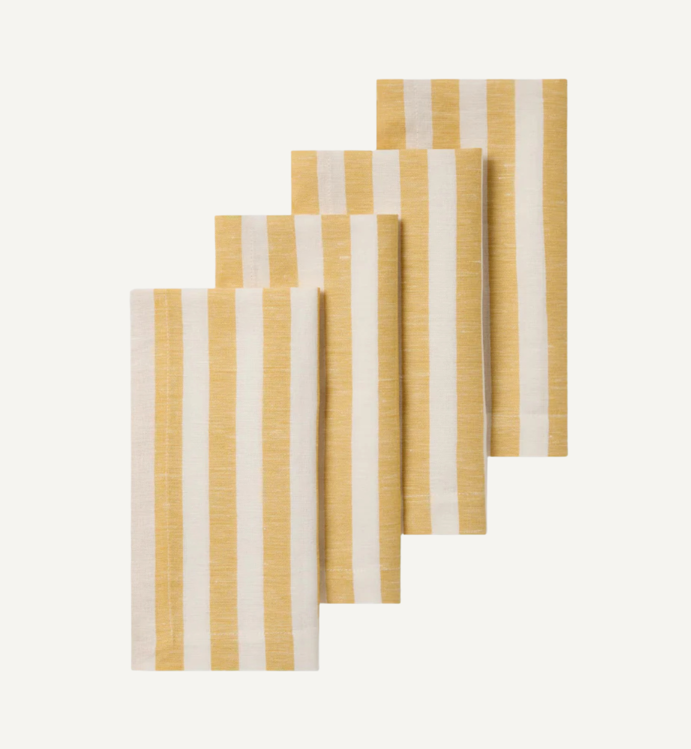 Honey Pembroke Stripe Linen Blend Napkins Set of 4