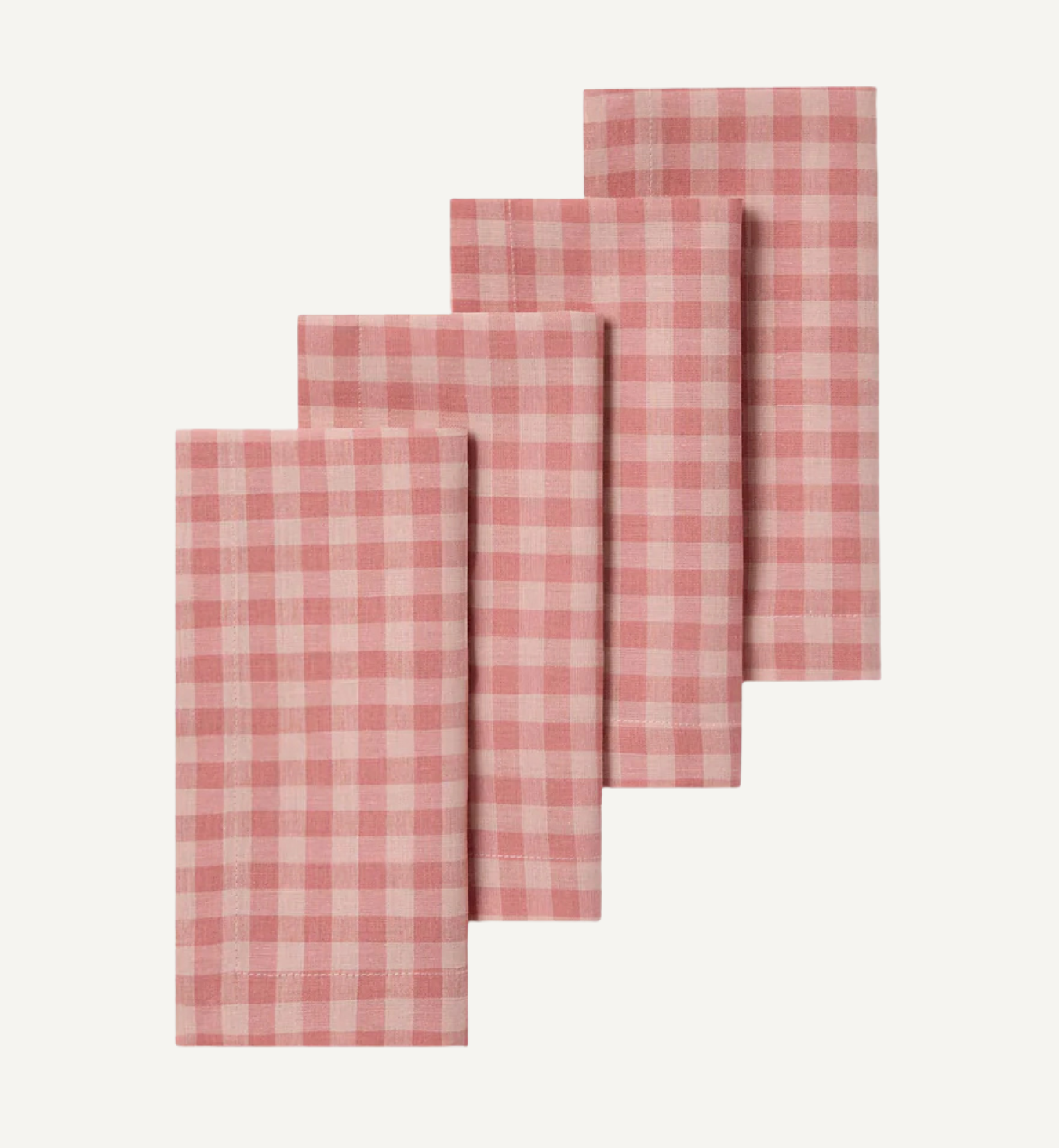 Dusty Pink & Rose Gingham Linen Blend Napkins Set of 4