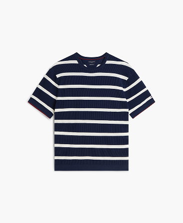 New York Label Breton Stripe Knit Relaxed T-Shirt
