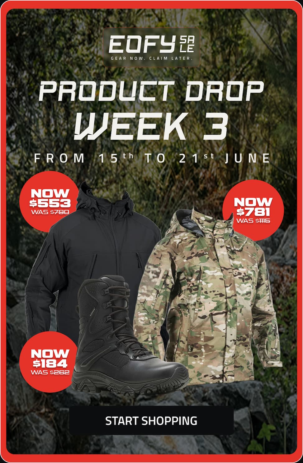 Gear Drop. Week 3. Start Shopping.