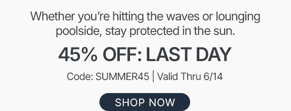 45% off - shop now