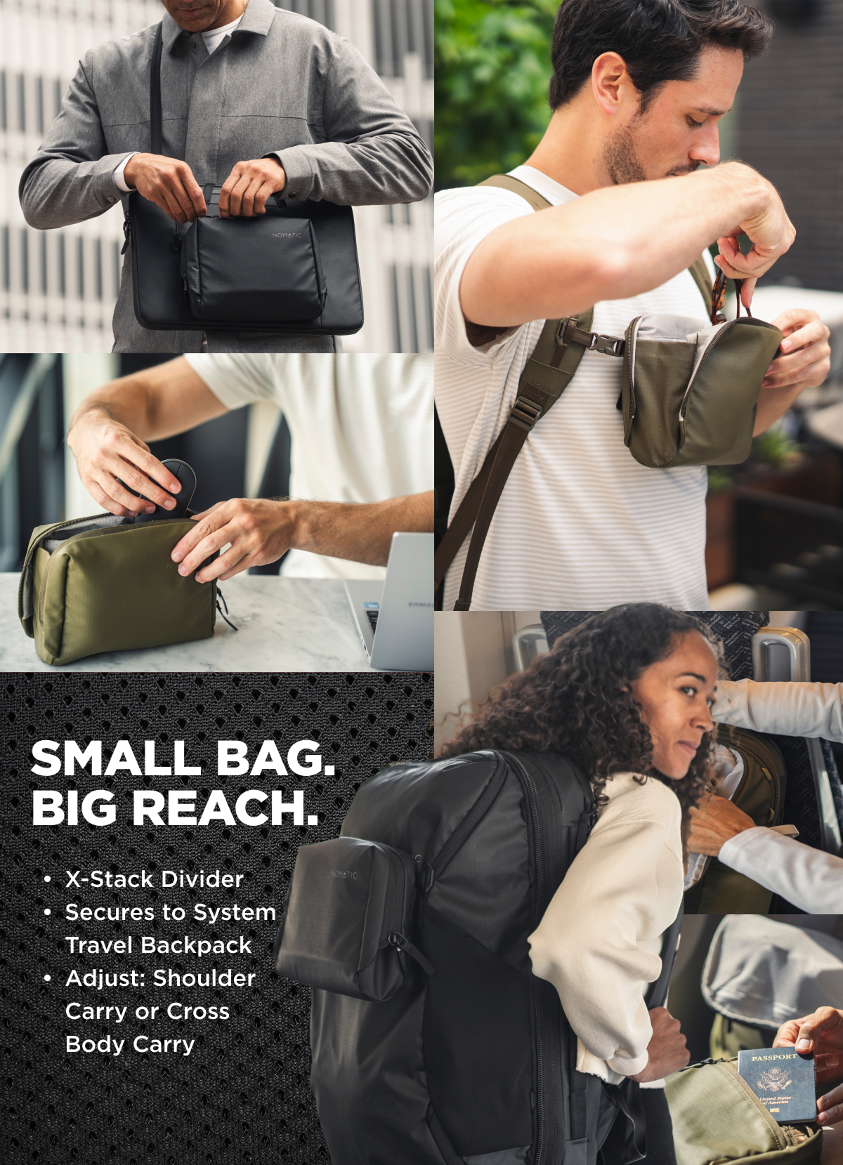 SMALL BAG.  BIG REACH.