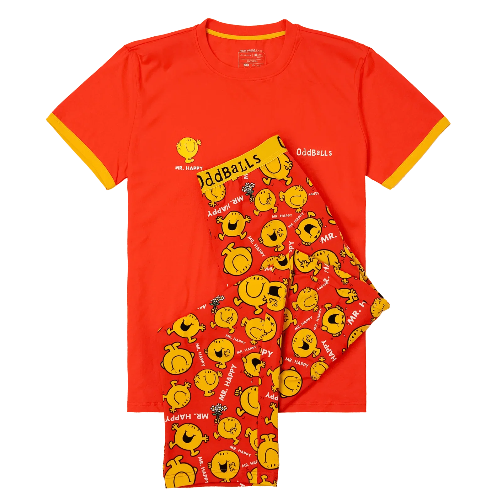 Image of Mr Happy - Men's Long Pyjamas Set (T-Shirt & Trousers)