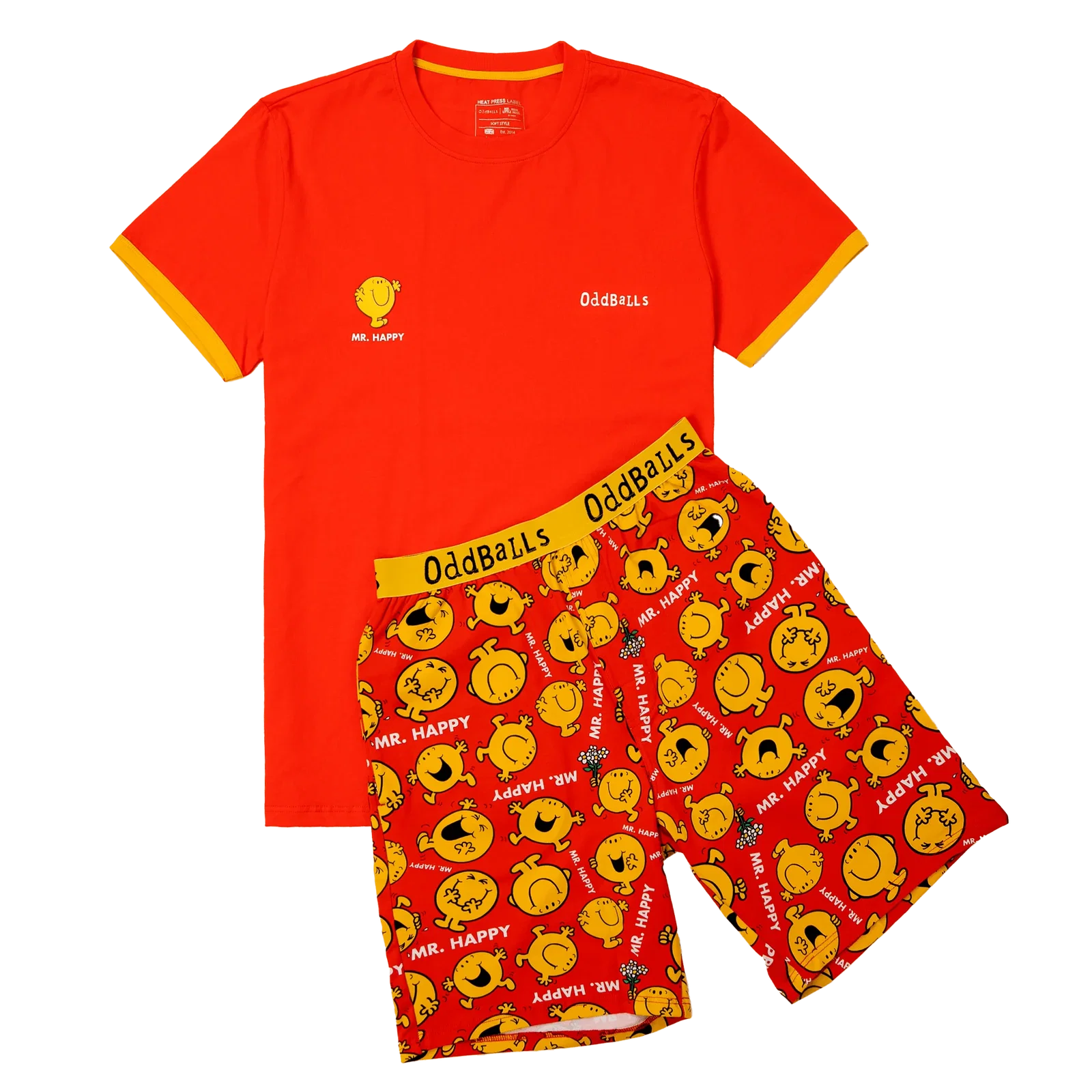 Image of Mr Happy - Men's Short Pyjamas Set (T-Shirt & Shorts)