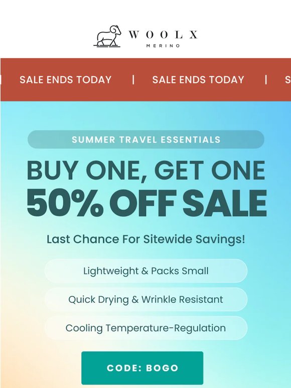 ⏰💸 BOGO 50% Off Final Hours!