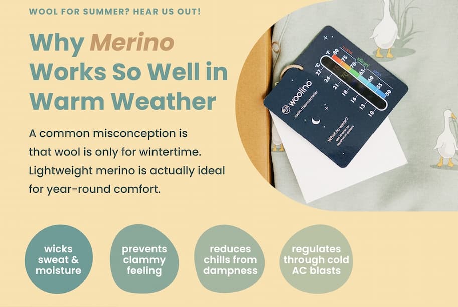 Wool for summer? Hear us out! Why Merino Works So Well in Warm Weather. A common misconception is that wool is only for wintertime. Lightweight merino is actually designed for year-round comfort.