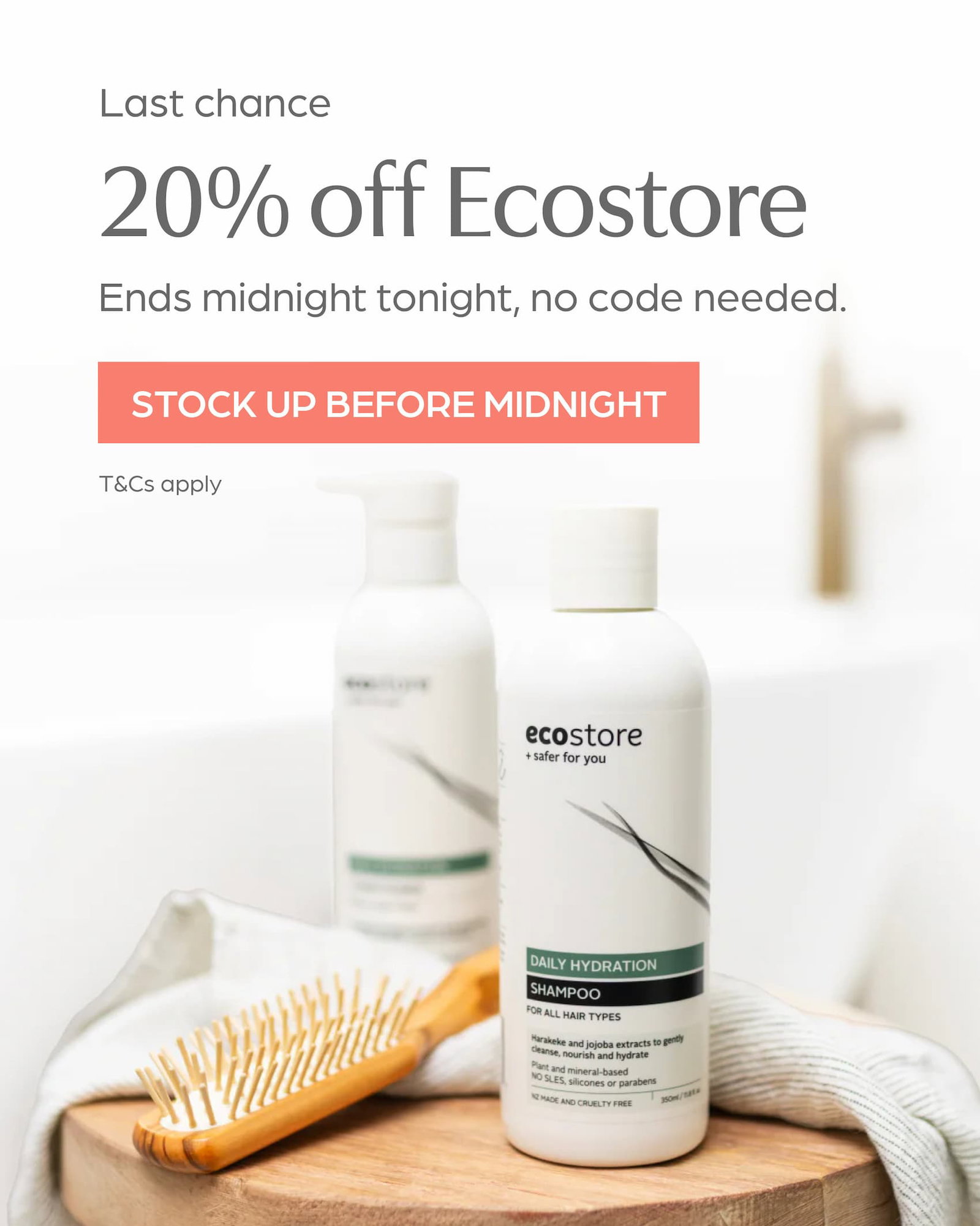 Last chance! Save 20% off ecostore