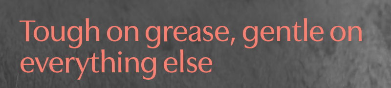Tough on grease, gentle on everything else