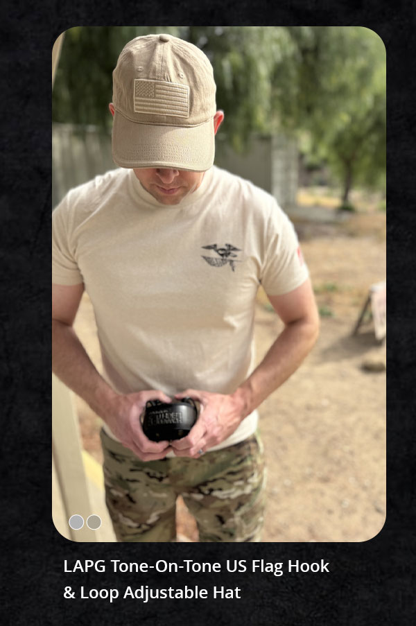 LAPG Tone-On-Tone US Flag Hook & Loop Adjustable Hat
