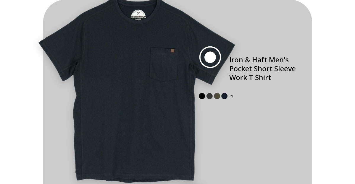Iron & Haft Men's Pocket Short Sleeve Work T-Shirt