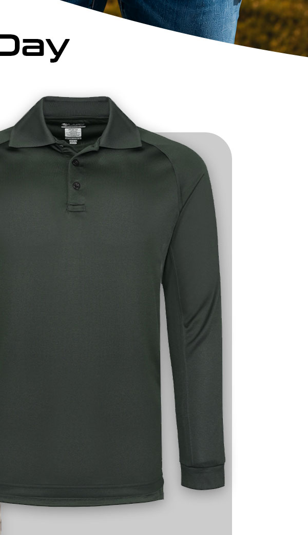 LAPG Men's Operator Tactical Performance Long Sleeve Polo Shirt
