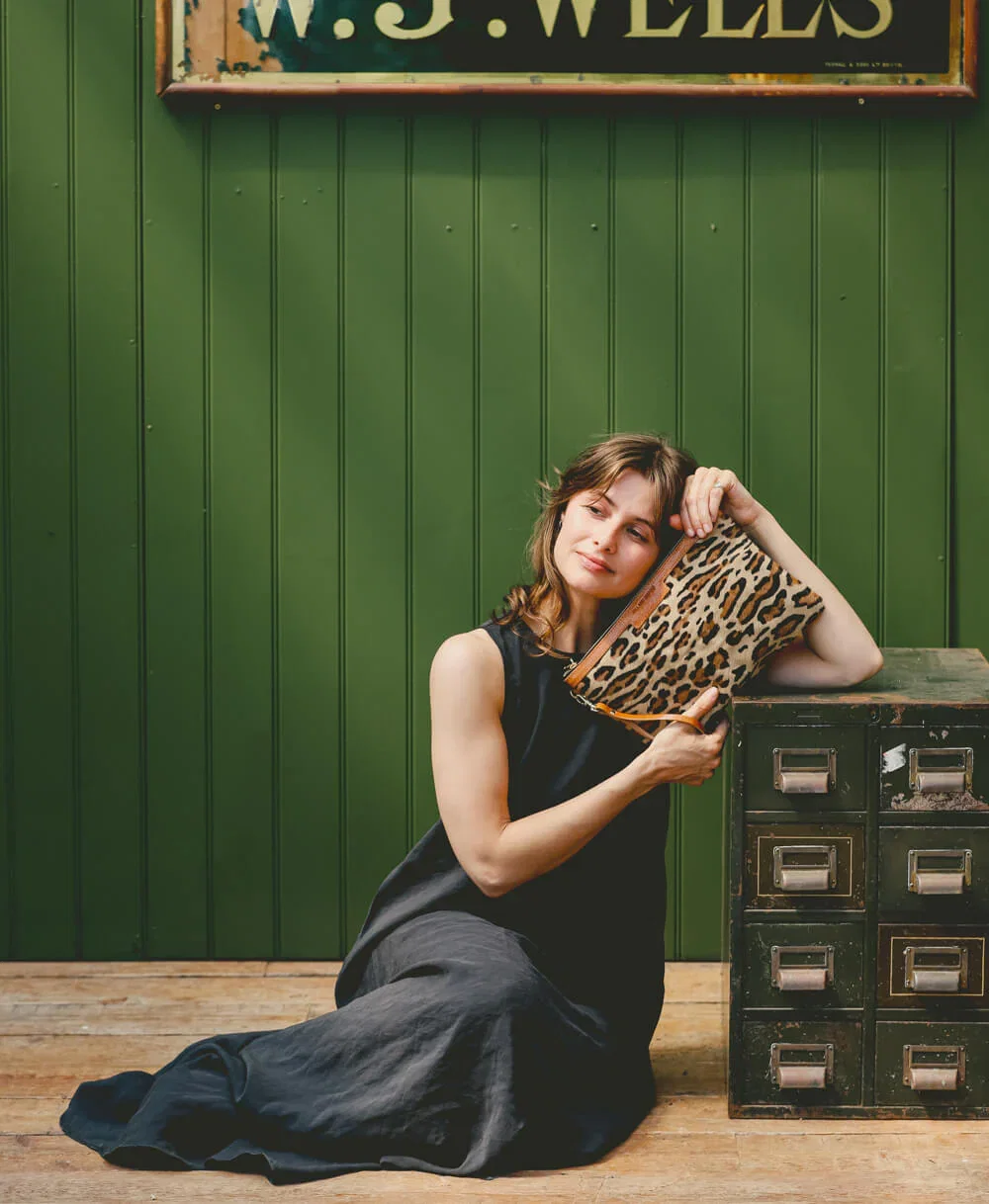 Oversized Diana Clutch in Leopard Print
